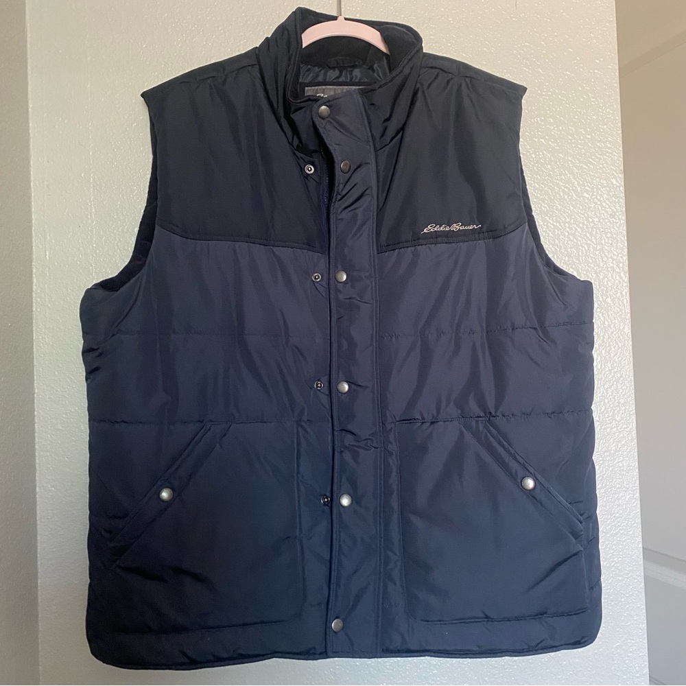 Eddie Bauer Men's Dark Blue Quilted Vest